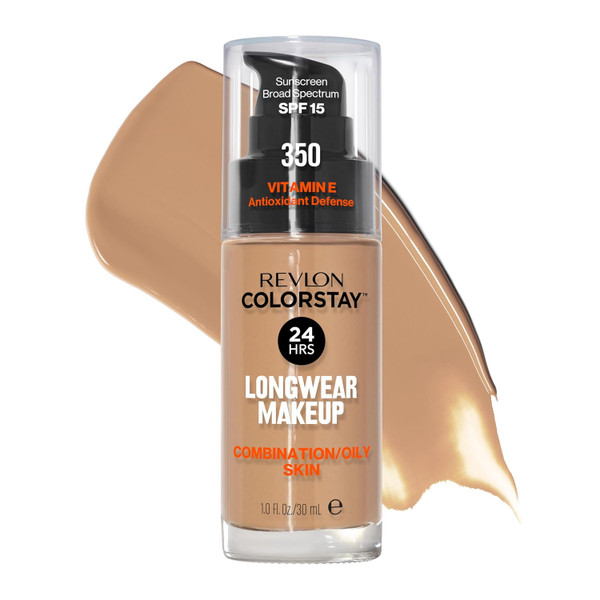 REVLON ColorStay Longwear Makeup for Combination & Oily Skin 350 Rich Tan - 1 fl oz