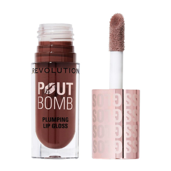 REVOLUTION Pout Bomb Plumping Gloss Espresso Cool Nude - 0.15 fl oz