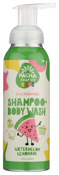 Pacha Soap Co. Kids Watermelon Lemonade 2 In 1 Shampoo & Body Wash - 12 Fl oz