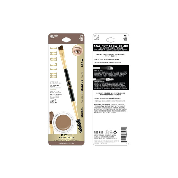 Milani Stay Put  Brow Color Soft Brown - 1 Ct