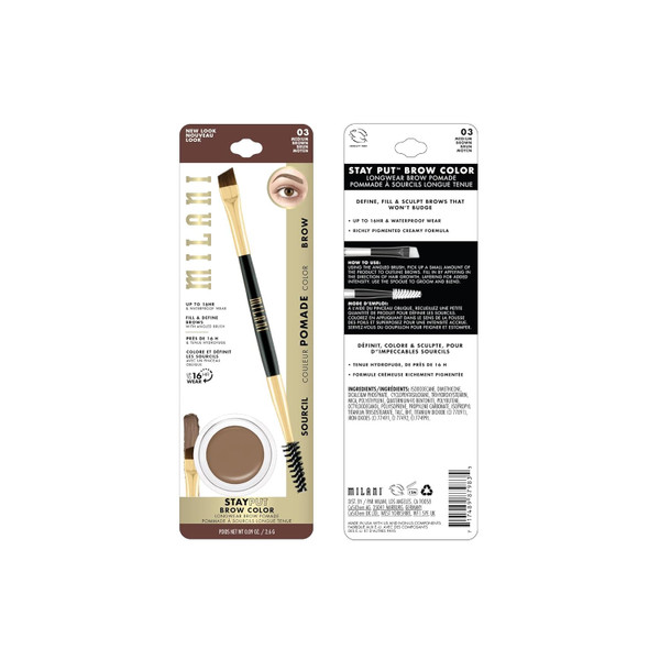 Milani Stay Put  Brow Color Medium Brown - 1 Ct