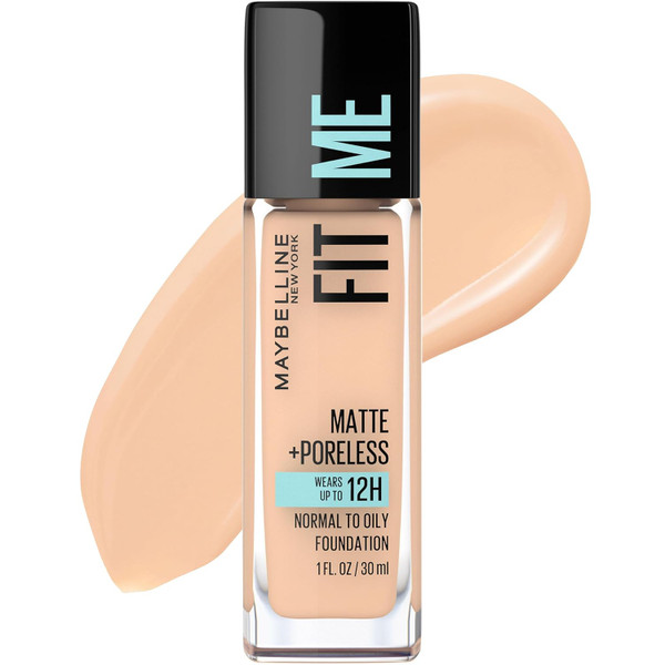 Maybelline Fit Me Matte + Poreless Liquid Foundation Makeup, Soft Sand - 1 fl oz