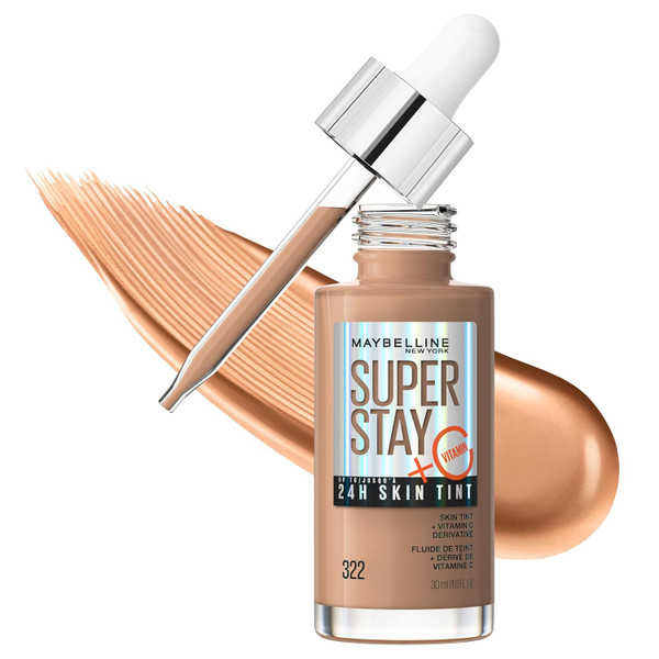 Maybelline Super Stay Super Stay Up to 24HR Skin Tint with Vitamin C, 322 - 1 fl oz
