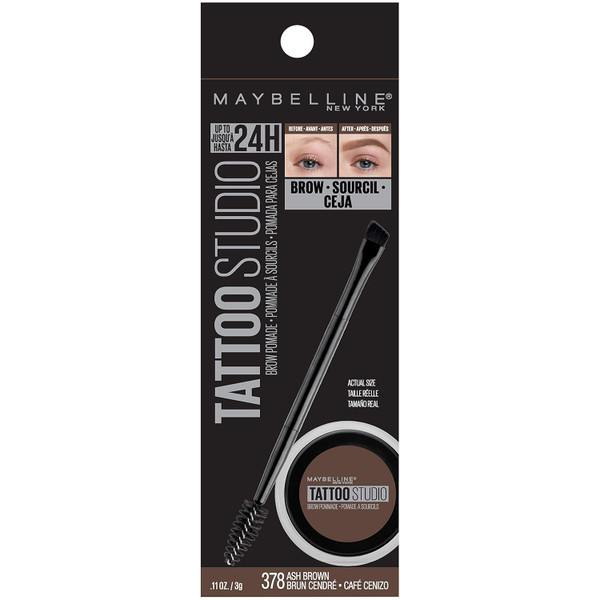 Maybelline Tattoo Studio Brow Pomade, Ash Brown - 0.106 oz
