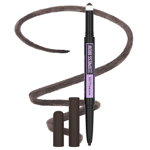 Maybelline Express Brow 2-In-1 Pencil and Powder, Eyebrow Makeup, Black Brown - 0.02 fl oz