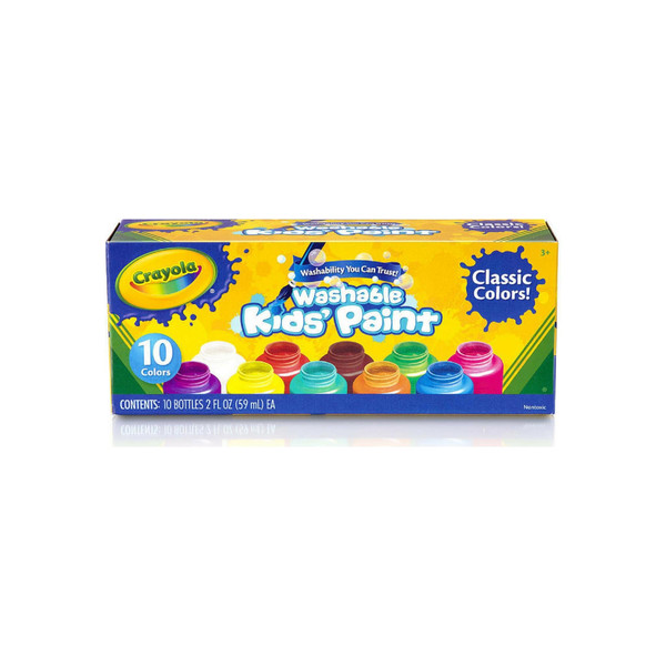 Crayola Washable Kids' Paint, Assorted Colors 10 Ea
