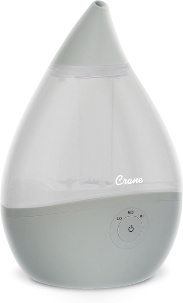 Crane Droplet Ultrasonic Cool Mist Humidifier, Grey 1 Ea