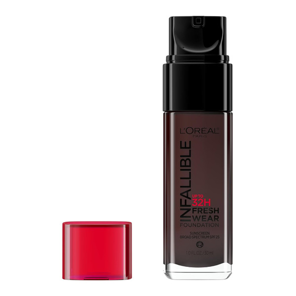 L'Oreal Paris Infallible 24 Hour Fresh Wear Foundation, Lightweight, Ebony - 1 oz