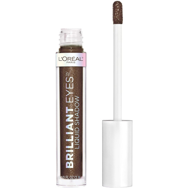 L'ORÉAL PARIS Brilliant Eyes Shimmer Liquid Eye Shadow Makeup, 465 Royal Onyx - 0.1 oz
