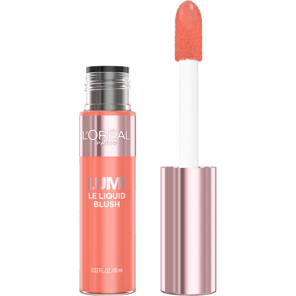 L'ORÉAL PARIS Lumi Le Liquid Blush, Intense Liquid Pigments, 610 Dewy Rich Coral - 0.33 fl oz