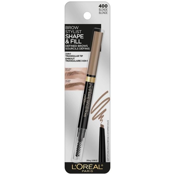 L'OREAL PARIS Brow Stylist Shape & Fill Mechanical Eye Brow Makeup Pencil, 400 Blonde - 0.008 oz
