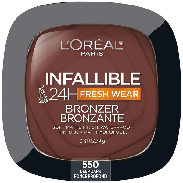L'ORÉAL PARIS Infallible Up to 24H Fresh Wear Soft Matte Bronzer, 550 Deep Dark - 0.31 oz