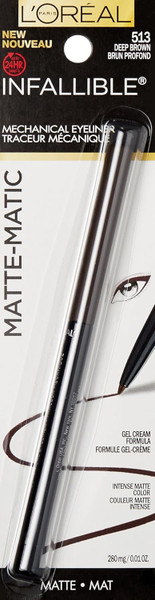 L'ORÉAL PARIS Infallible Matte-Matic Mechanical Eyeliner, 513 Deep Brown - 0.01 oz