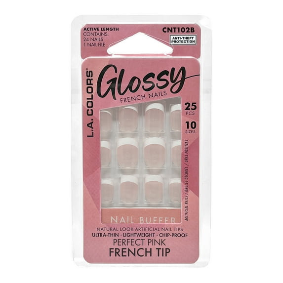 L.A. Colors Classy Nail Tips Perfect Pink French - 25 pcs