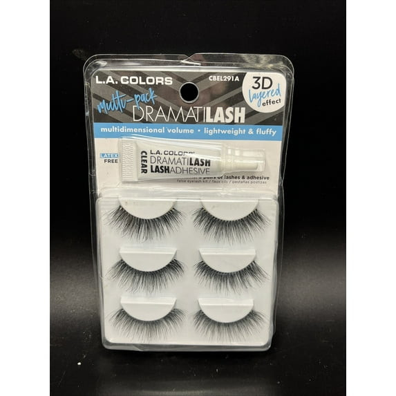 L.A. Colors Dramatilash Multi Pack Eyelash Kit - 3 pairs