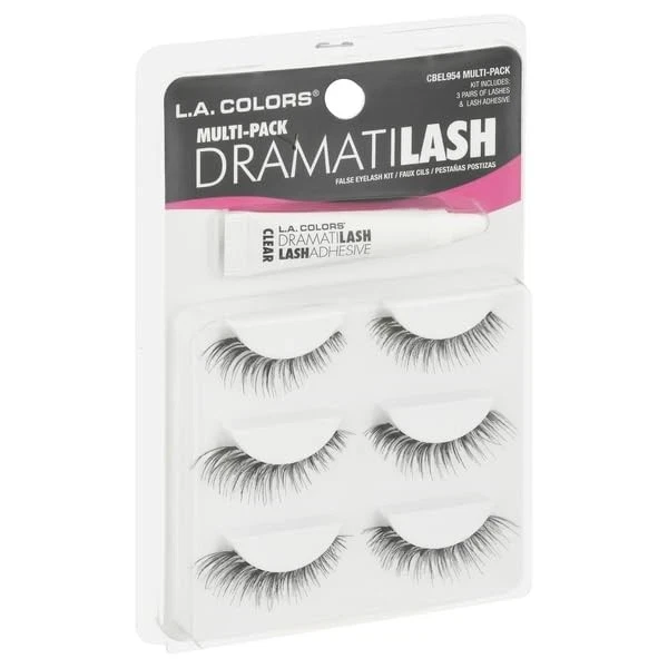 L.A. Colors Dramatilash multi-pack With Adhesive - 1 Ct