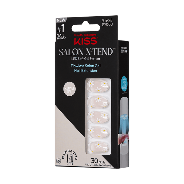 KISS Salon X-tend Design Press On Nails Red Flag - 1 Ct