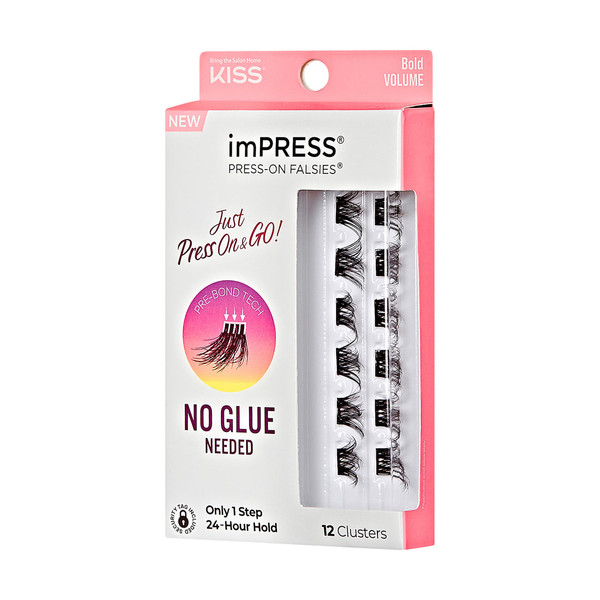 KISS imPRESS Falsies Individual Lashes With Mini Applicator Bold Volume - 12 Ct