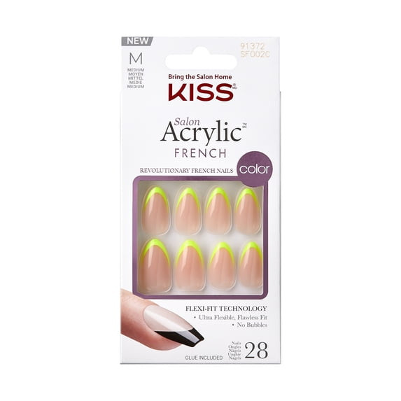 KISS Salon Acrylic French Color Fake Nails Hype - 1 Ct