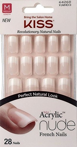 KISS Salon Acrylic French Nude Nails, Medium KAN03 - 1 Ct