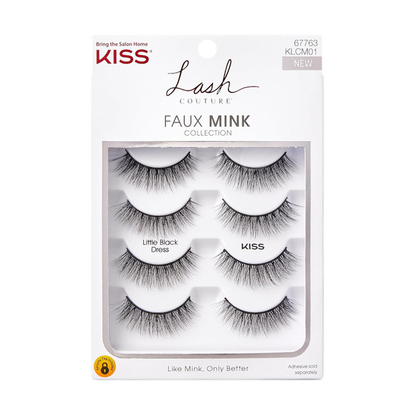 KISS Lash Couture Multipack Faux Mink, Little Black Dress - 4 pairs