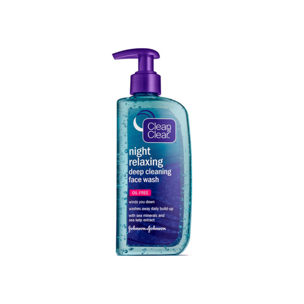 Clean & Clear Night Relaxing Deep Cleaning Face Wash Oil Free, 8 Oz