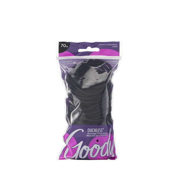 Goody Ouchless No Metal Gentle Elastics, Assorted Colors - 70 Ct