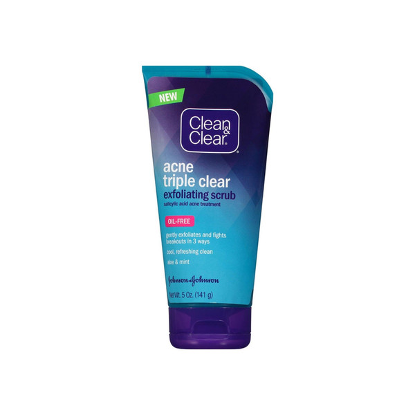 Clean & Clear Acne Triple Clear Exfoliating Scrub, Oil Free 5 Oz
