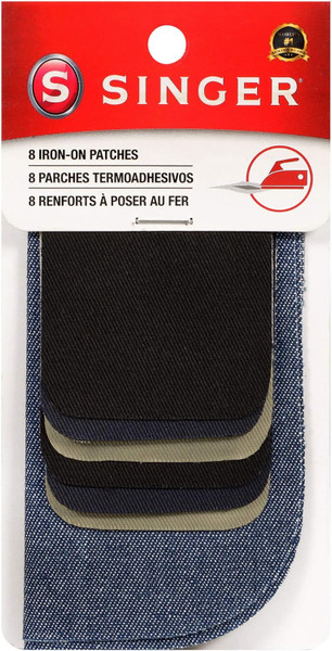 SINGER Denim & Twill Iron-On Patches Combo - 8 Ct