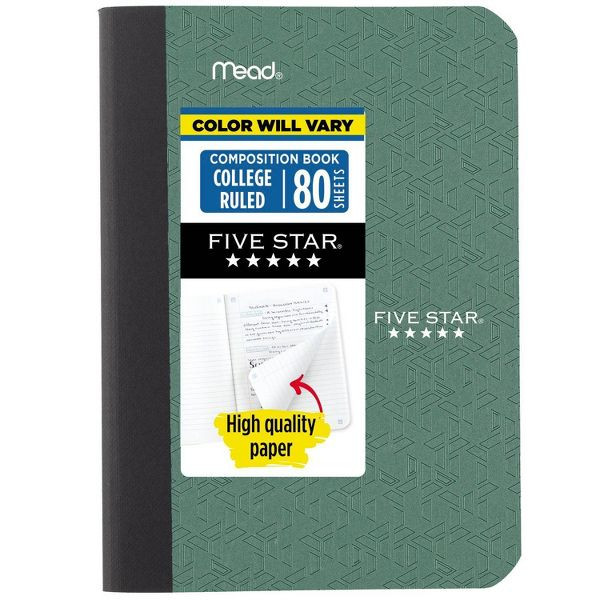 Mead Five Star 1-Subject Wirebound College Ruled Notebook - Assorted Colors, 7 x 5 - 1 Pack