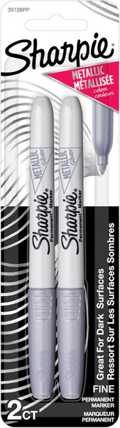 Sharpie Metallic Permanent Marker, Silver - 2 Pack