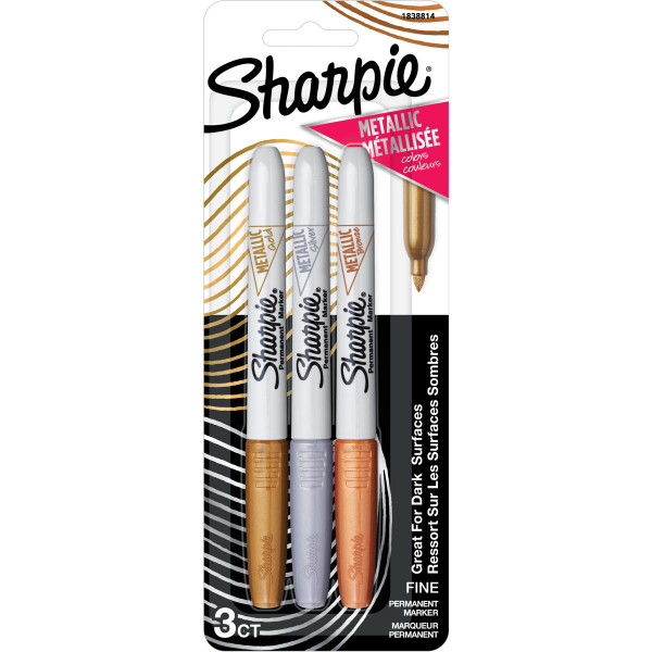Sharpie Permanent Marker Fine Metallic - 3 Ct