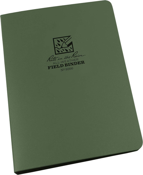 Rite In The Rain Weatherproof 1/2" Ring Binder, 5.625" x 7.875", Green - 1 Ct