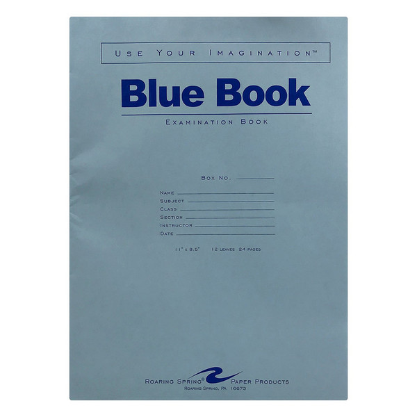Roaring Spring Blue Exam Book, 8.5 x 11 - 24 Sheets