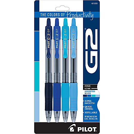 Pilot G2 Boost Gel Pen - Assorted Blues - 4 pack