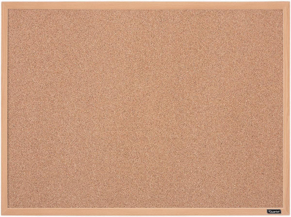 Quartet Cork Bulletin Board  17  x 23   Oak Finish Frame - 1 Ct