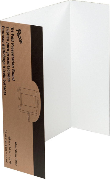 Pacon Tri-Fold Presentation Board White, 40X28 - 8 Ct