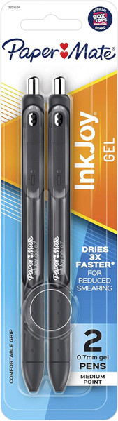 Paper Mate InkJoy Medium Point Retractable Gel Pens Black - 2 Count