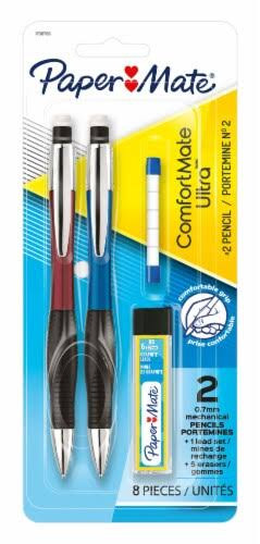 Paper Mate Comfort Mate Ultra Mechanical Pencils #2 0.7Mm Lead Refills Eraser Refills - 2 Ct