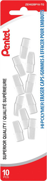 Pentel Hi-Polymer White Cap Erasers - 10 Ct