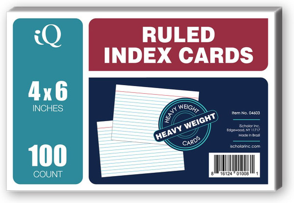 iScholar New York Ruled Index Cards - 100 Ct