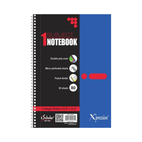 iScholar Xpression 1 Subject Notebook Durable Poly Cover - 1 Ct