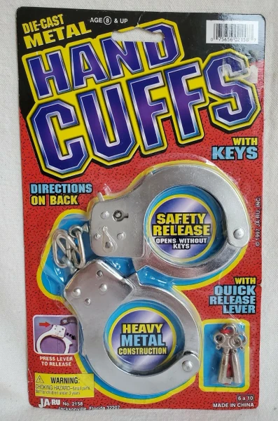 JA-RU Die-Cast Metal Hand Cuffs With Keys - 1 Ct