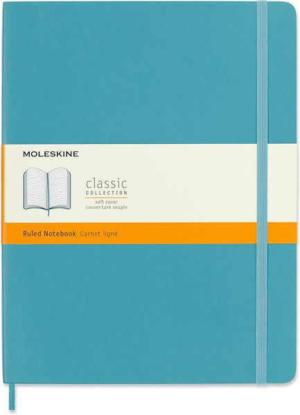 Moleskine Reef Blue Notebook Extra Large Ruled Softcover - 192 Pages