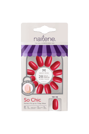 Nailene So Chic Stiletto Red Gloss - 28 Nails