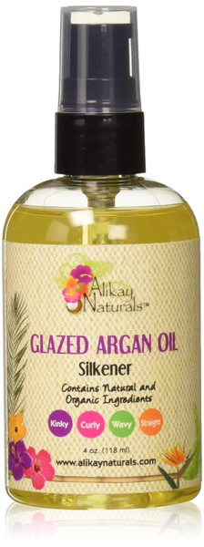Alikay Naturals Glazed Argan Oil Silkener Natural Argan Oil, Sweet Almond Oil - 4 oz