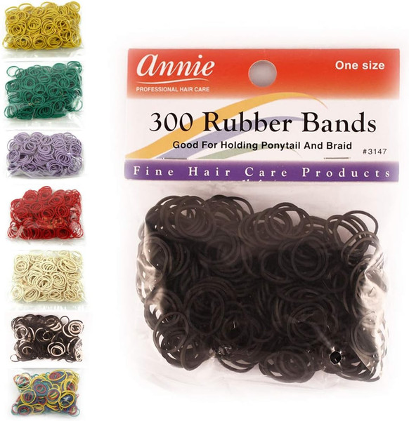 Annie Rubber Bands Assorted Sizes - 300 Ct