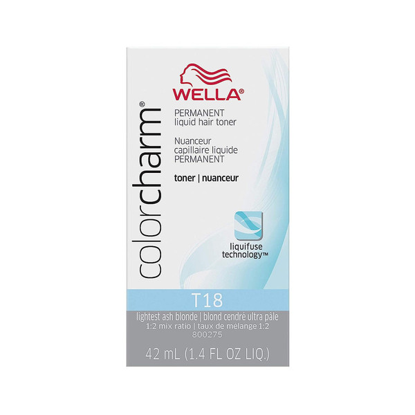 Wella ColorCharm Permanent Liquid Hair Toner T18 Lightest Ash Blonde - 1.4 fl oz
