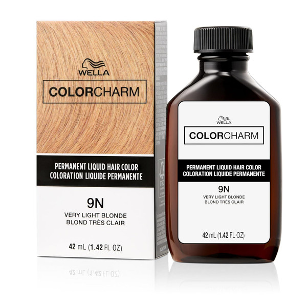 WELLA Color Charm Permanent Liquid Hair Color 9N Very Light Blonde - 1.4 fl oz