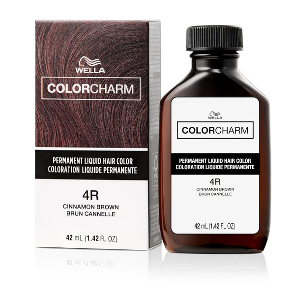 WELLA Color Charm Permanent Liquid Hair Color 4R Cinnamon Brown - 1.4 fl oz